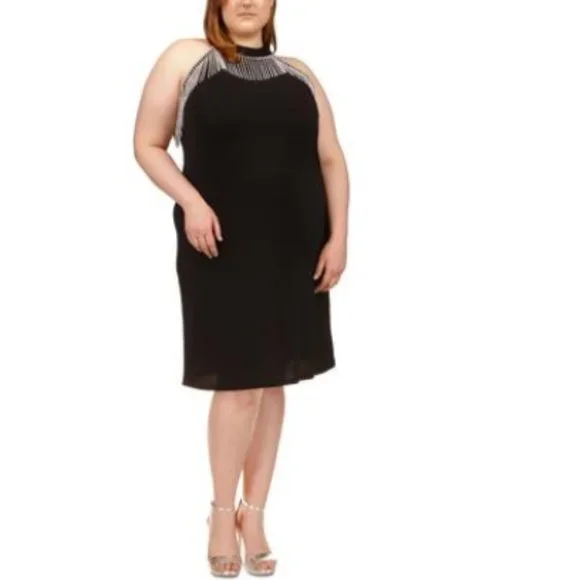 michael kors plus size evening dresses MICHAEL Michael Kors Plus Size Faux Leather Puff-Sleeve Dress – DGFOutlet main image 1